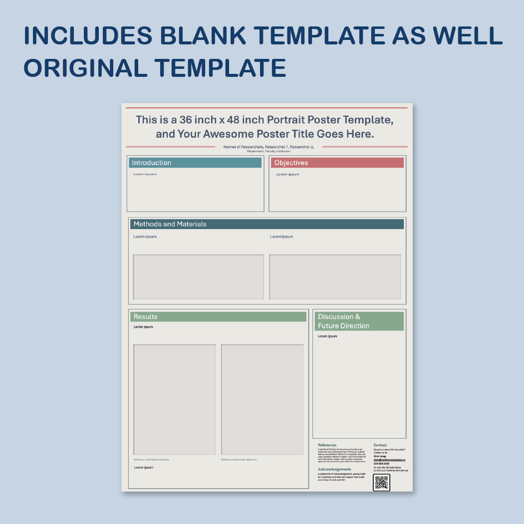 36 x 48 Portrait PowerPoint Template – Bio 05