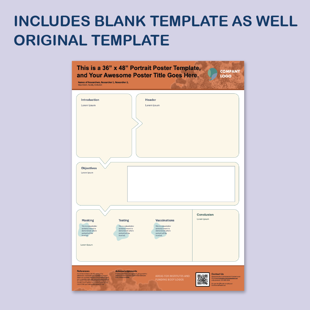 36 x 48 Portrait PowerPoint Template – Bio 02