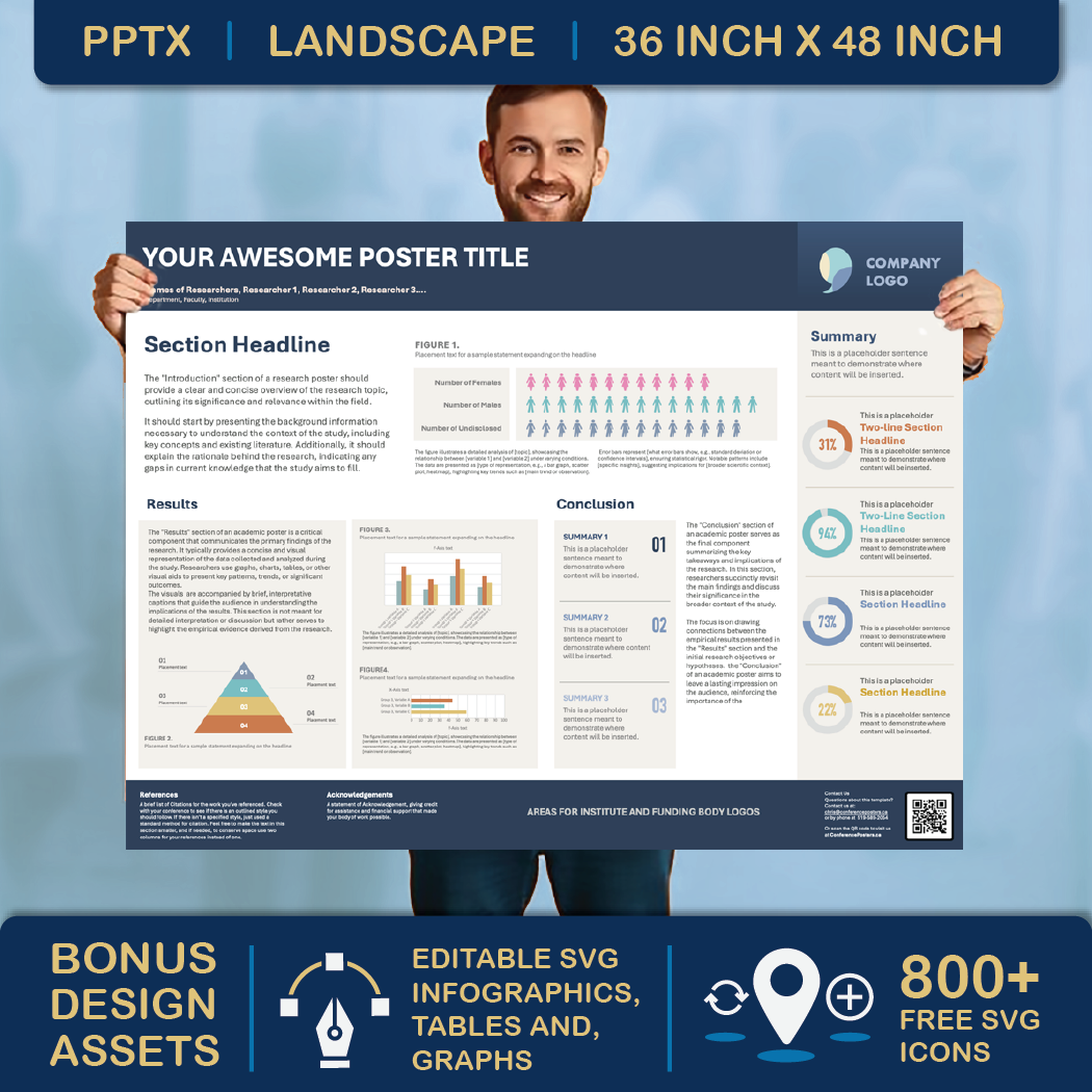 48 x 36 Landscape PowerPoint Template – Data 01