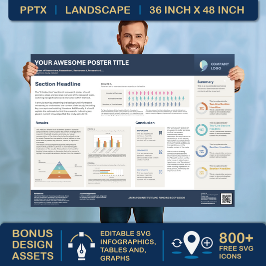 48 x 36 Landscape PowerPoint Template – Data 01