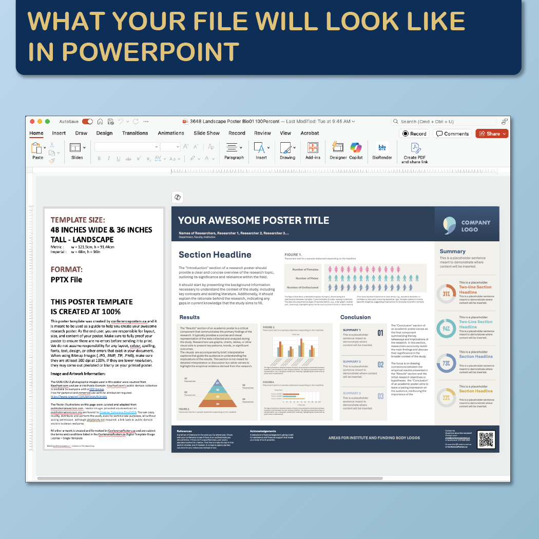 48 x 36 Landscape PowerPoint Template – Data 01