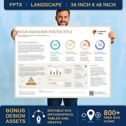48 x 36 Landscape PowerPoint Template – Data 02