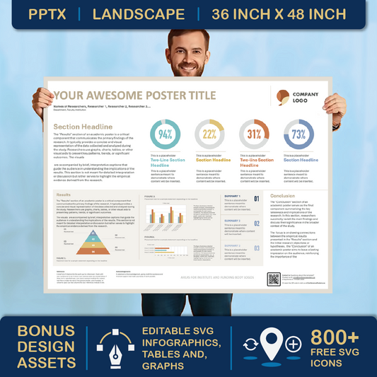48 x 36 Landscape PowerPoint Template – Data 02
