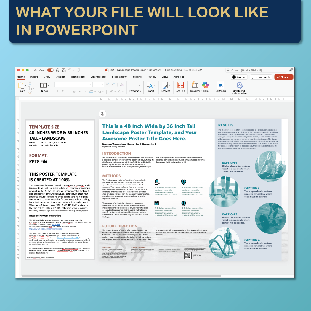 48 x 36 Landscape PowerPoint Template – Health 01
