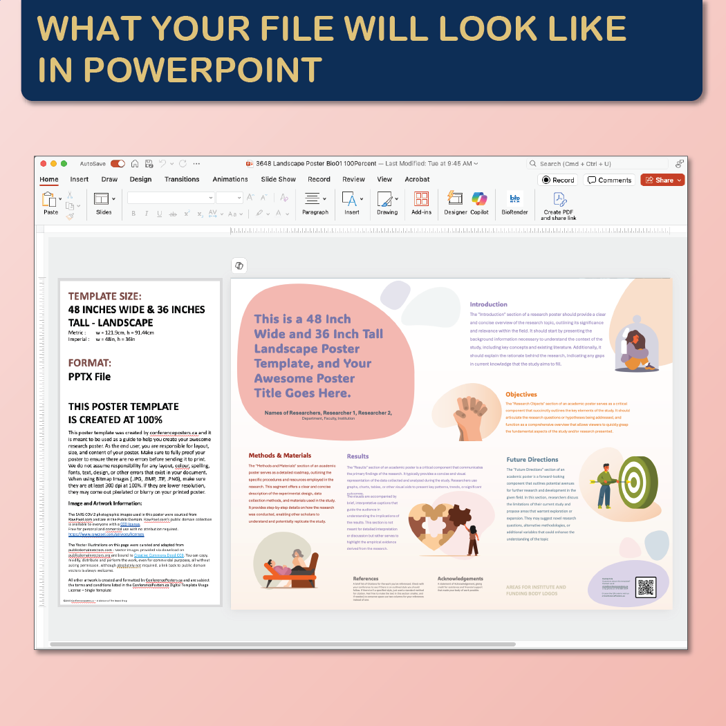 48 x 36 Landscape PowerPoint Template – Wellness 02