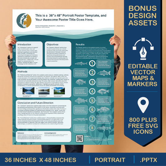 36 x 48 Portrait PowerPoint Template – Bio 04