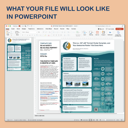 36 x 48 Portrait PowerPoint Template – Bio 04