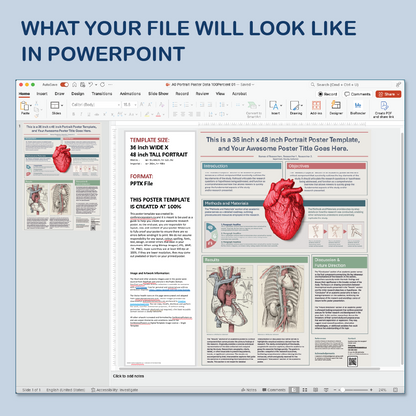 36 x 48 Portrait PowerPoint Template – Bio 05