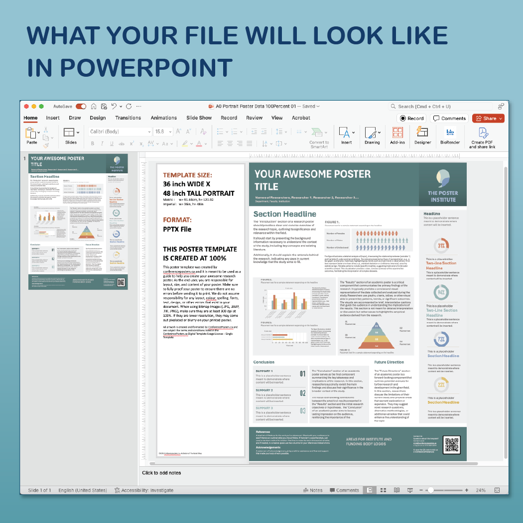 36 x 48 Portrait PowerPoint Template – Data 02