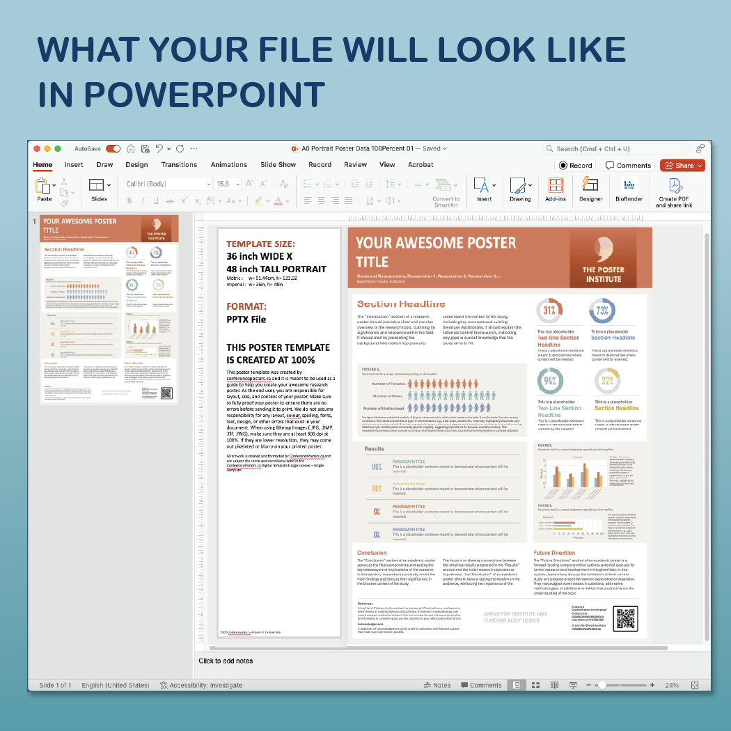 36 x 48 Portrait PowerPoint Template – Data 03