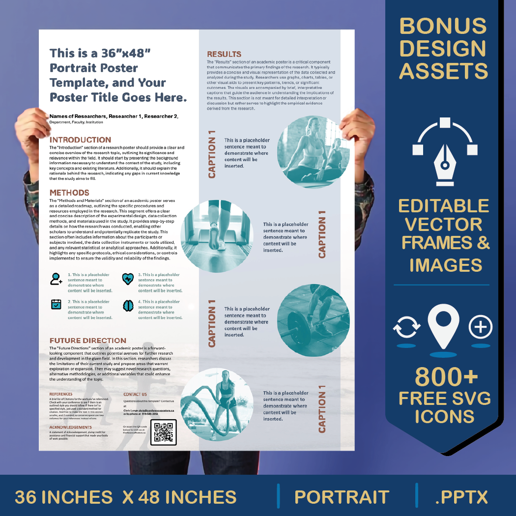 36 x 48 Portrait PowerPoint Template – Health 01 – Conference Posters