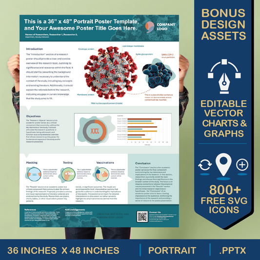 36 x 48 Portrait PowerPoint Template – Bio 01