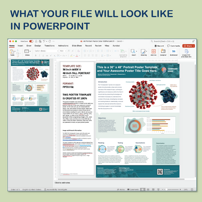 36 x 48 Portrait PowerPoint Template – Bio 01