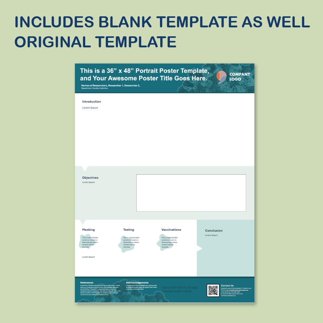 36 x 48 Portrait PowerPoint Template – Bio 01