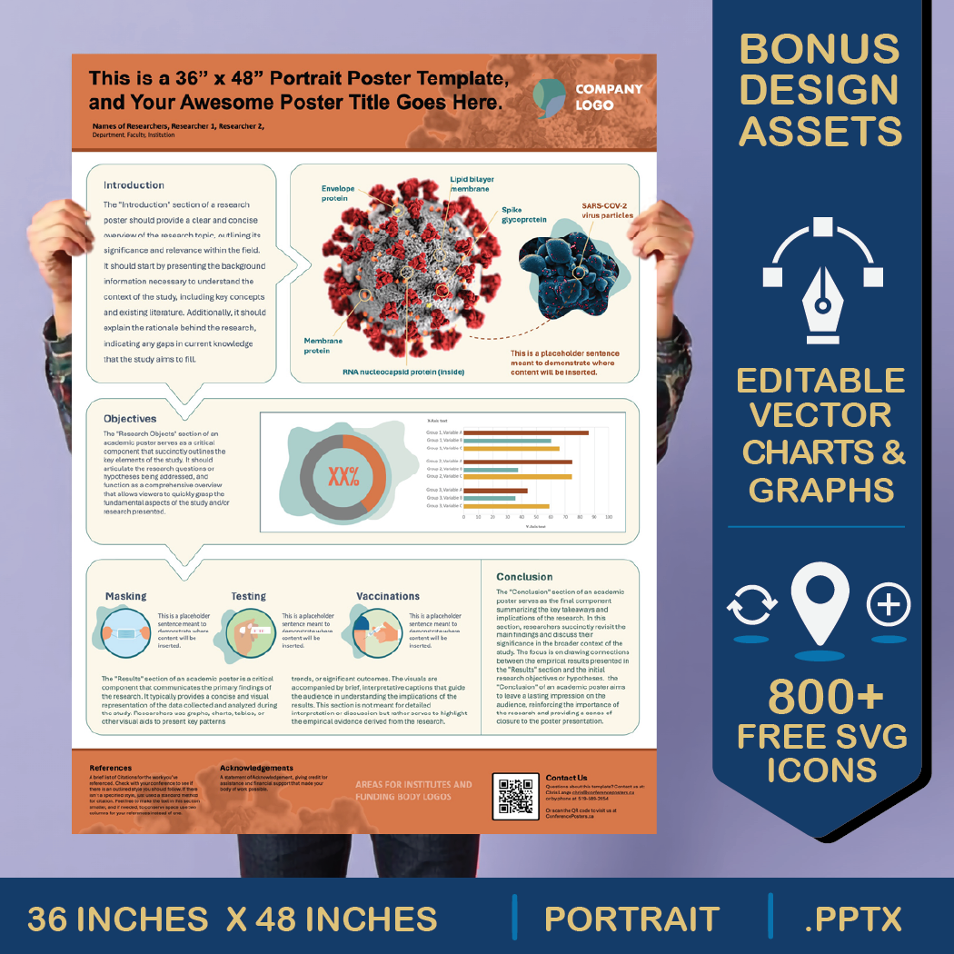 36 x 48 Portrait PowerPoint Template – Bio 02