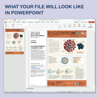 36 x 48 Portrait PowerPoint Template – Bio 02