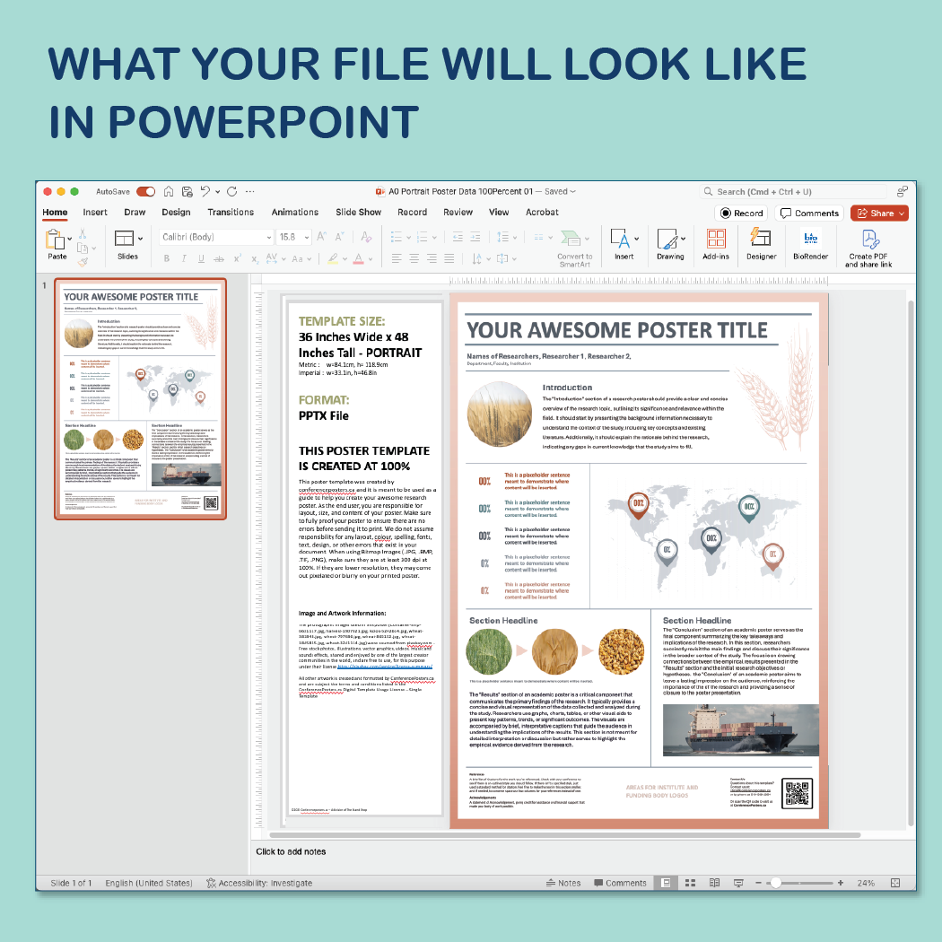 36 x 48 Portrait PowerPoint Template – Commerce 01