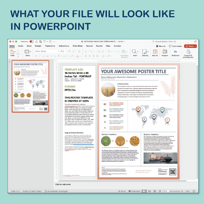 36 x 48 Portrait PowerPoint Template – Commerce 01