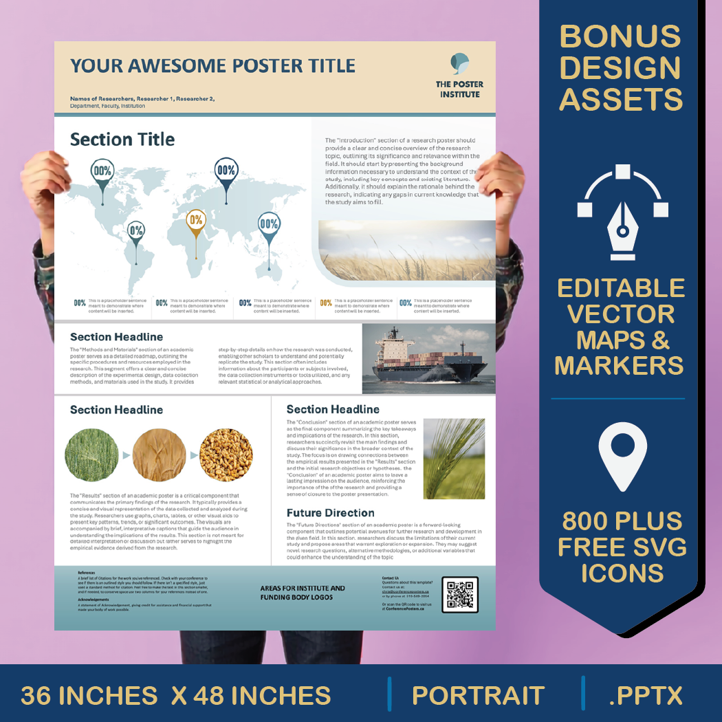 36 x 48 Portrait PowerPoint Template – Commerce 03