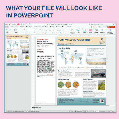 36 x 48 Portrait PowerPoint Template – Commerce 03