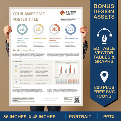 36 x 48 Portrait PowerPoint Template – Data 01
