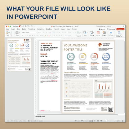 36 x 48 Portrait PowerPoint Template – Data 01