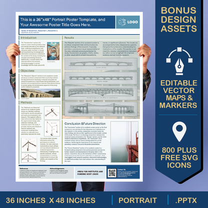 36 x 48 Portrait PowerPoint Template – Eng 01