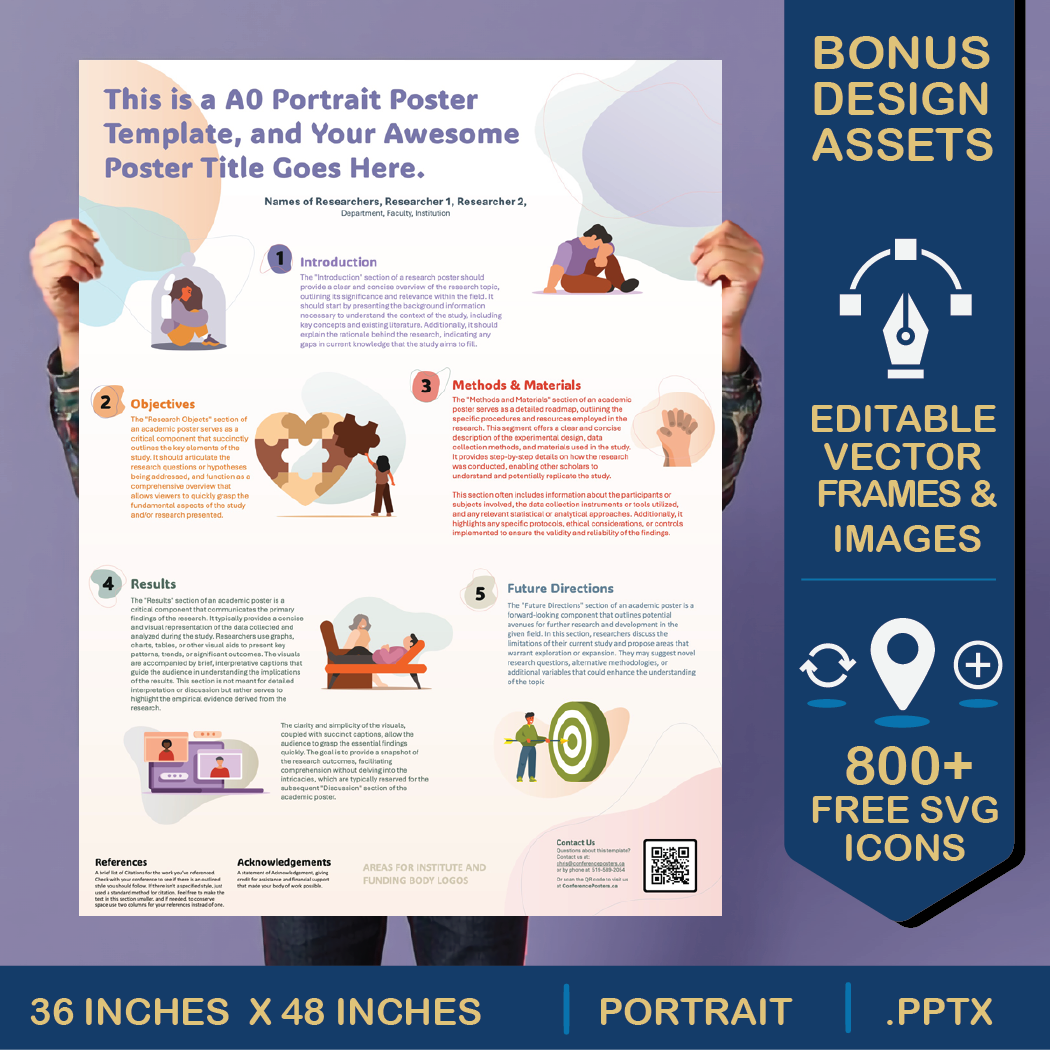 36 x 48 Portrait PowerPoint Template – Wellness 01