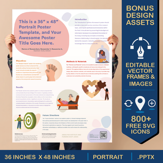 36 x 48 Portrait PowerPoint Template – Wellness 02