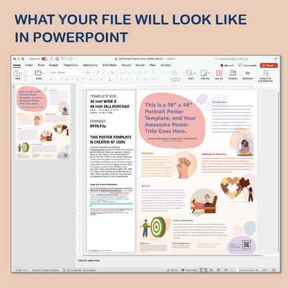 36 x 48 Portrait PowerPoint Template – Wellness 02