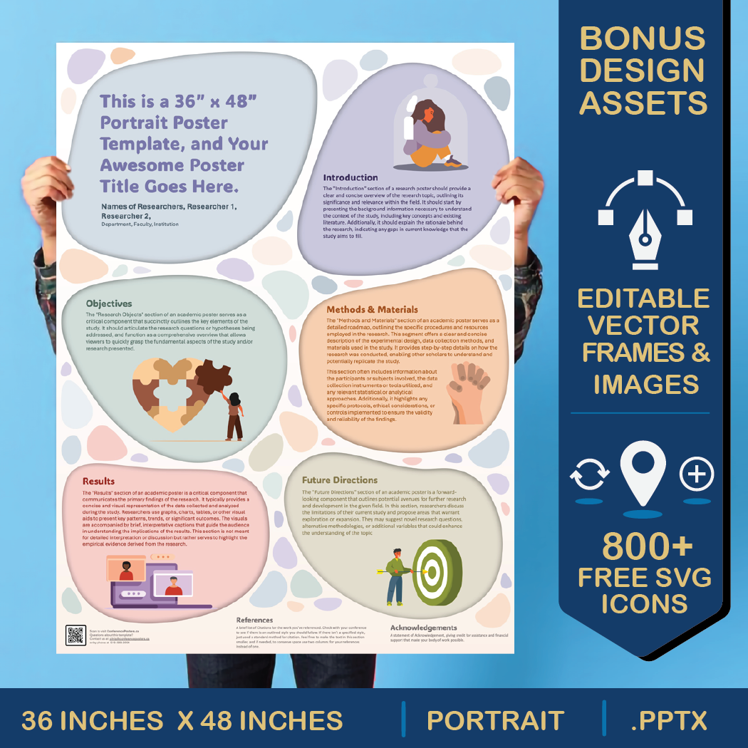36 x 48 Portrait PowerPoint Template – Wellness 03