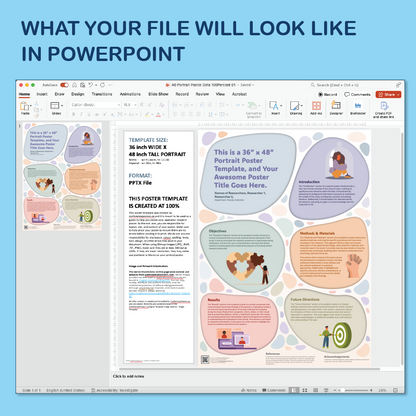 36 x 48 Portrait PowerPoint Template – Wellness 03