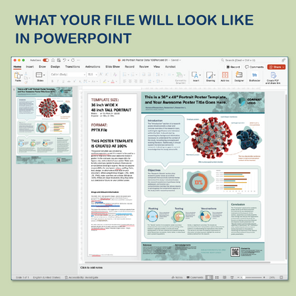 36 x 48 Portrait PowerPoint Template – Bio 03