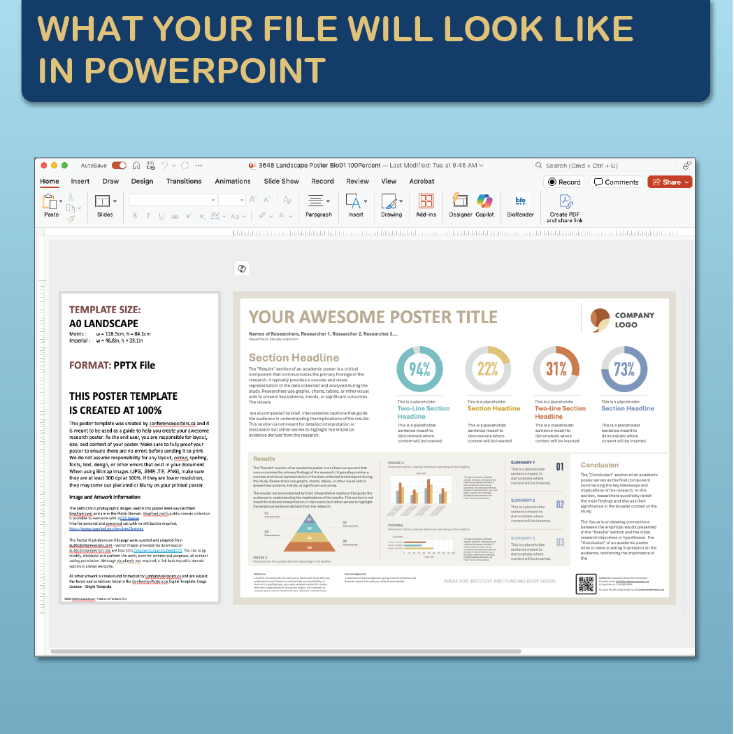 A0 Landscape PowerPoint Template – Data 02