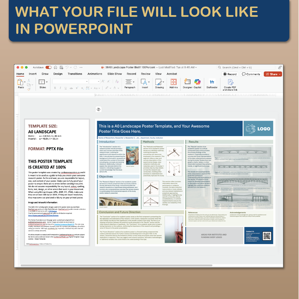 A0 Landscape PowerPoint Template – Engeneering 01