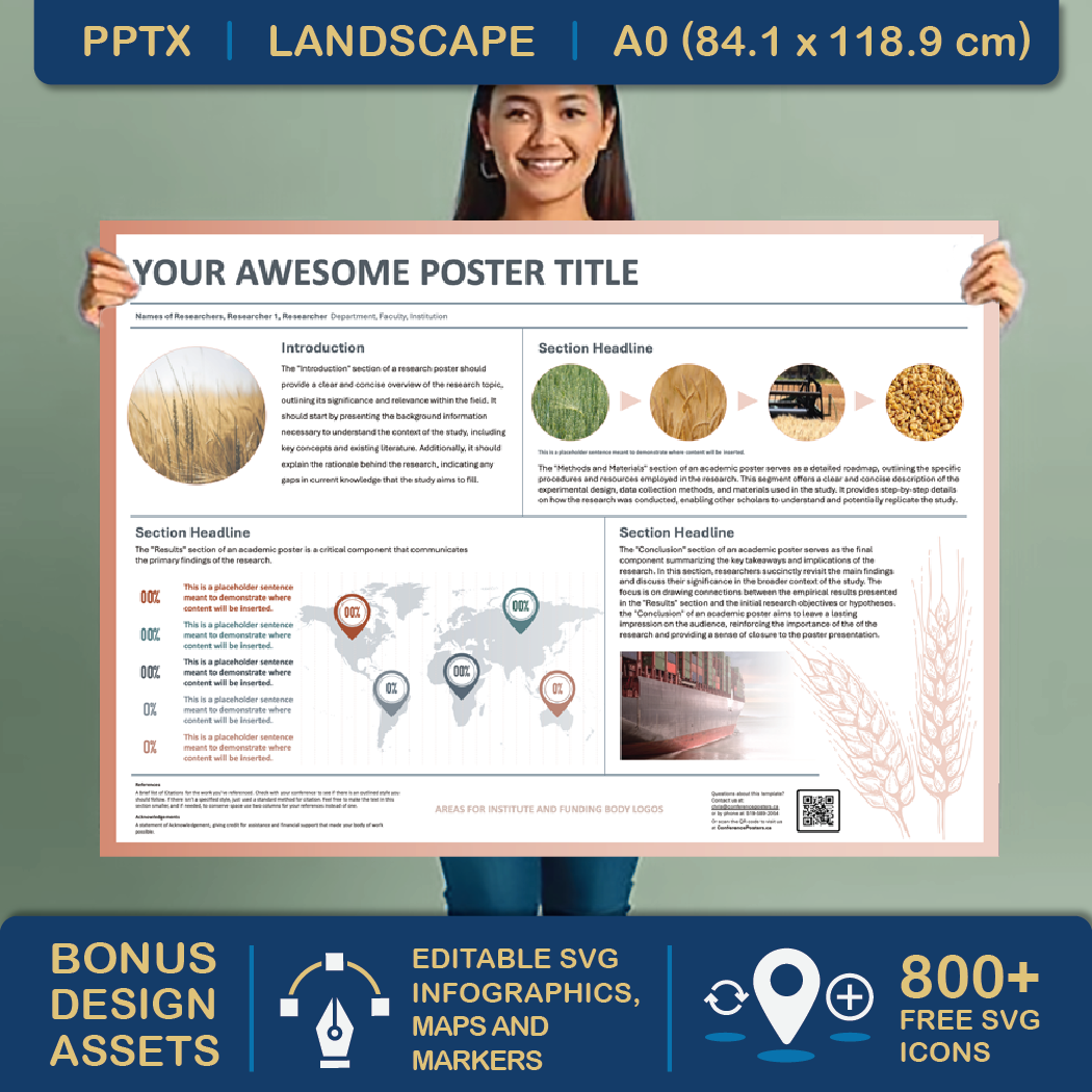 A0 Landscape PowerPoint Template – Business 01