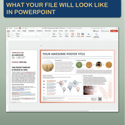 A0 Landscape PowerPoint Template – Business 01