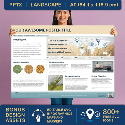 A0 Landscape PowerPoint Template – Business 02