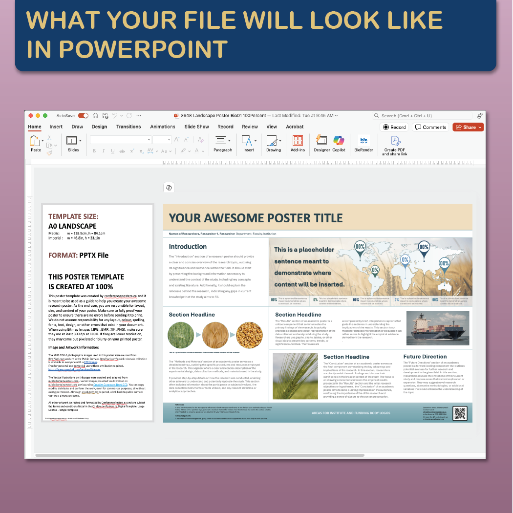 A0 Landscape PowerPoint Template – Business 02