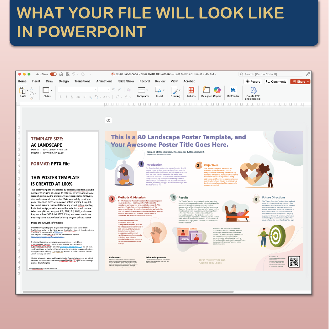 A0 Landscape PowerPoint Template – Wellness 01