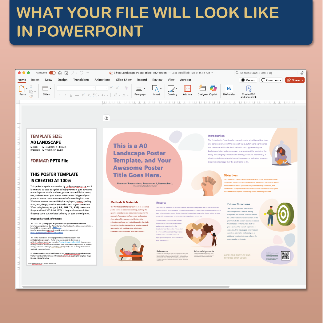 A0 Landscape PowerPoint Template – Wellness 02