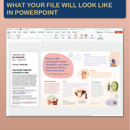A0 Landscape PowerPoint Template – Wellness 02