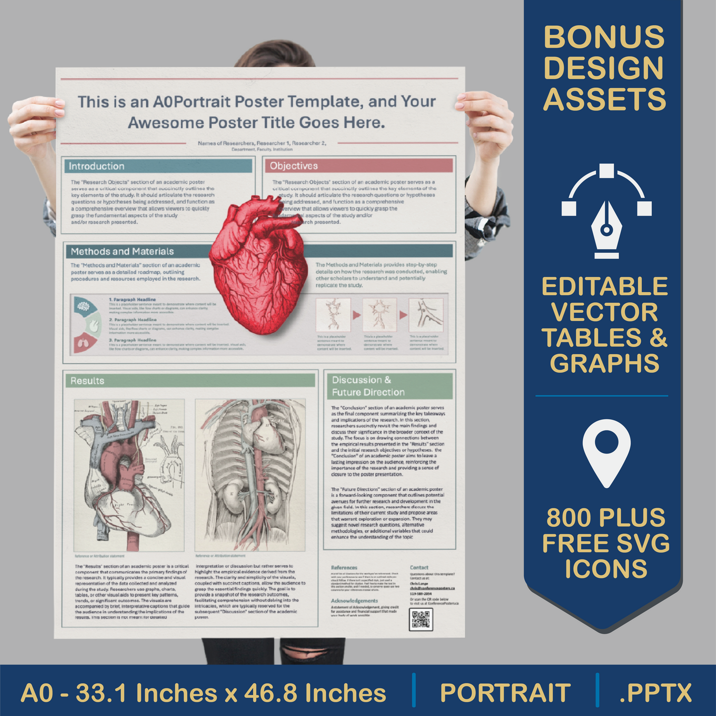 A0 Portrait PowerPoint Template – Bio 05