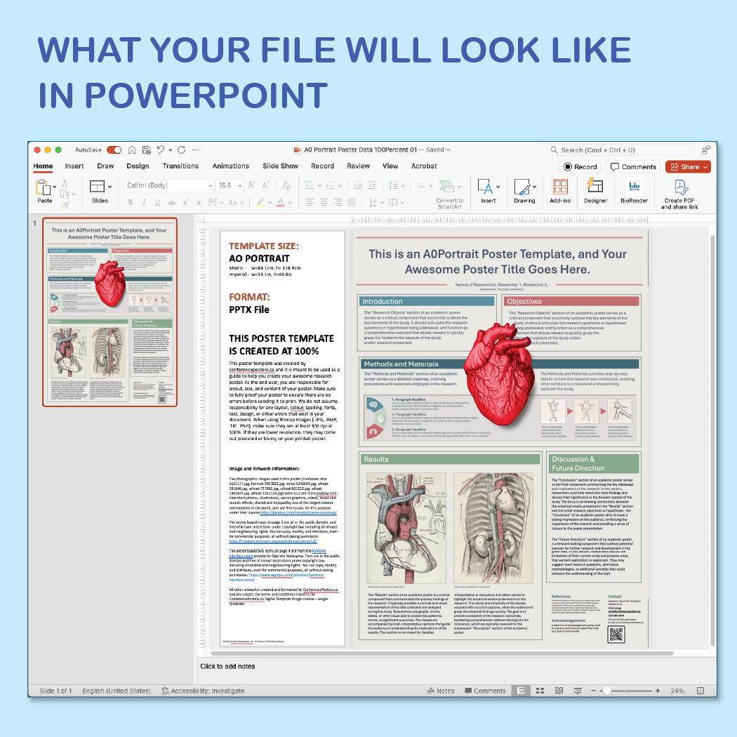 A0 Portrait PowerPoint Template – Bio 05