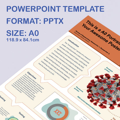 A0 Portrait PowerPoint Template – Bio 02