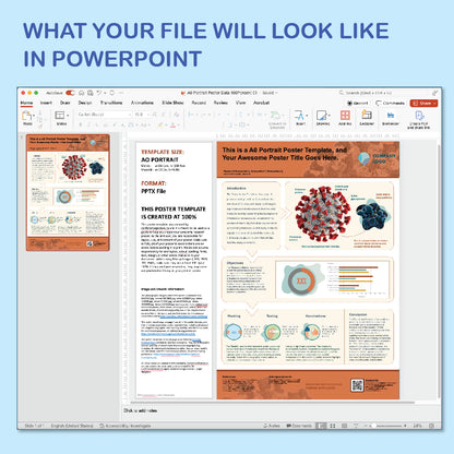 A0 Portrait PowerPoint Template – Bio 02