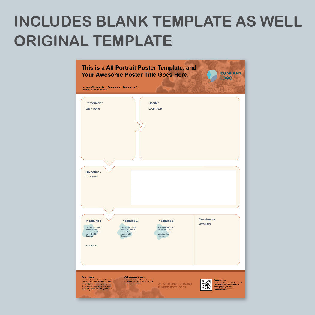 A0 Portrait PowerPoint Template – Bio 02