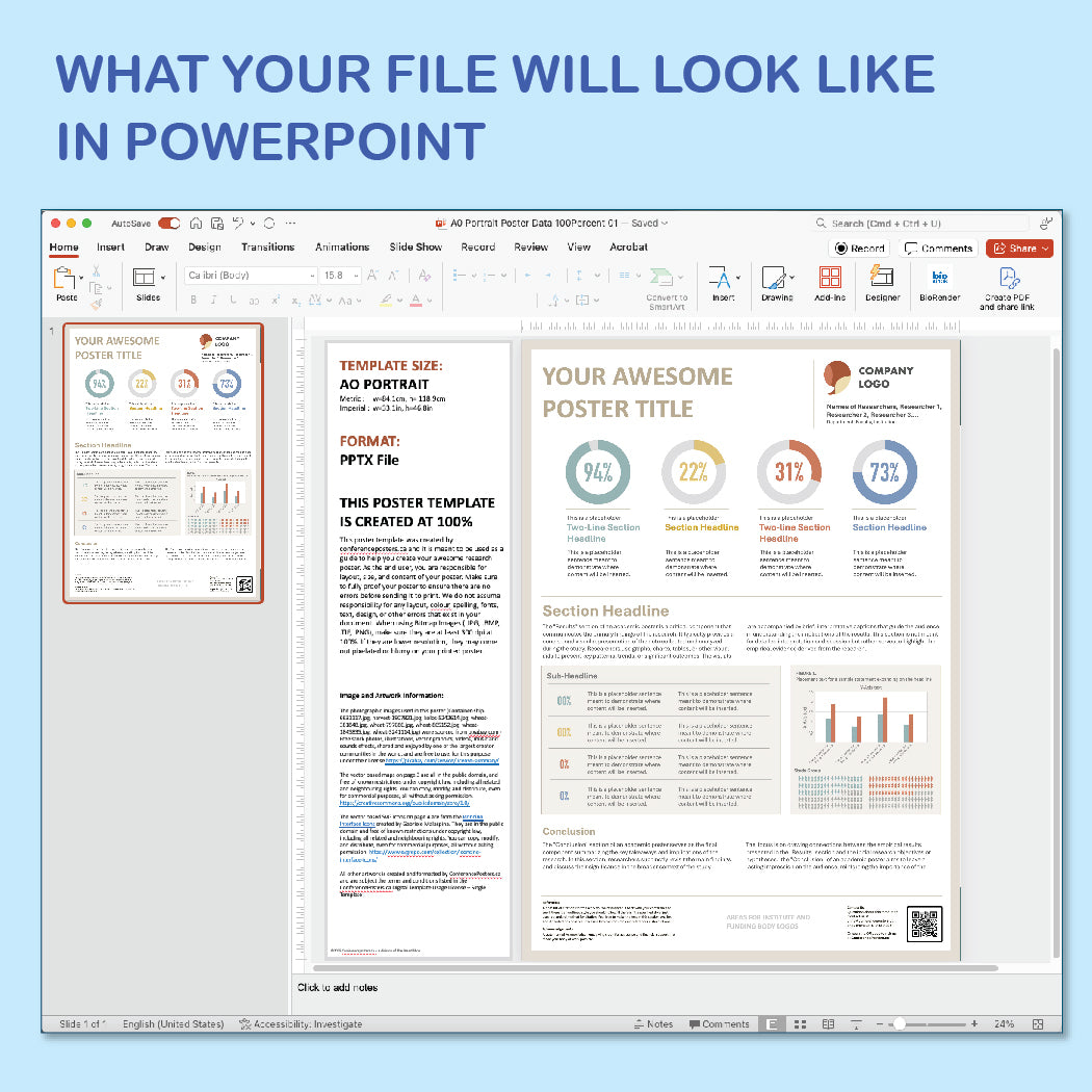 A0 Portrait PowerPoint Template – Data 02