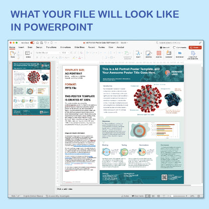 A0 Portrait PowerPoint Template – Bio 01