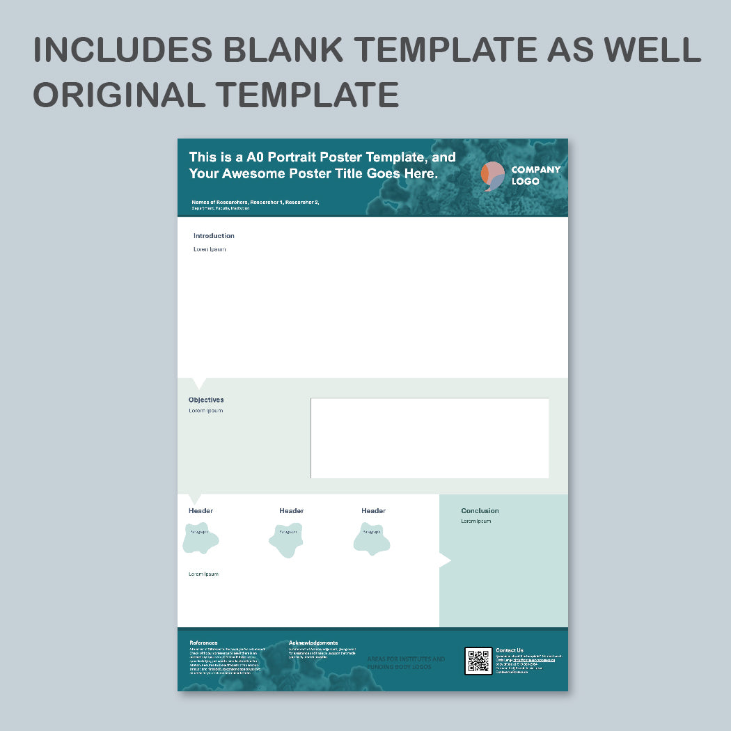 A0 Portrait PowerPoint Template – Bio 01